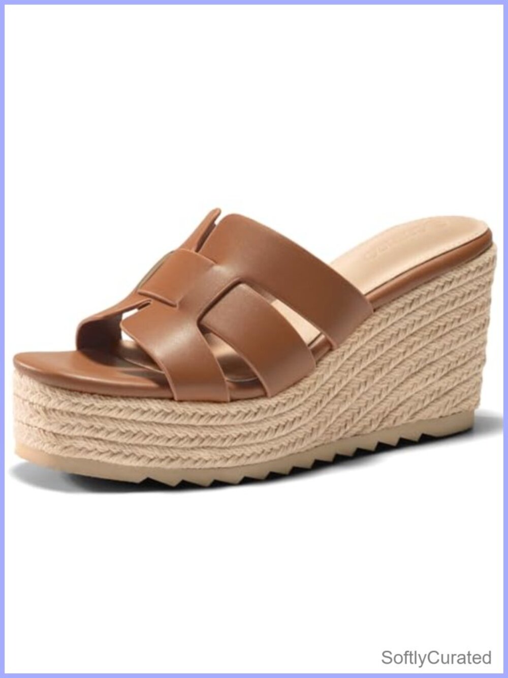 Coutgo Women's Wedge Sandals Platform Espadrille Heels Open Toe Strappy Slip On